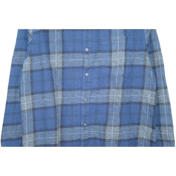 St. John's Bay Men's L Navy Blue Tartan Pattern Button-ups Long Sleeve Overshirt - Picture 3 of 7